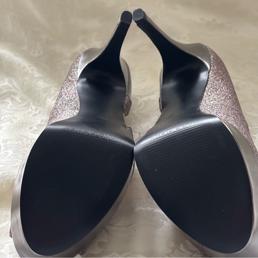 Marc Fisher Multi-Colored Peep Toe Glitter Pumps, Size 8.5 - Picture 14 of 15